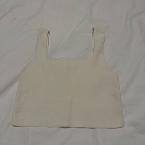 Reformation Cream Ribbed Crop Top